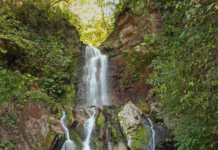 The beautiful San Ramón waterfall near Boquete, ChiriquÃ, Panama San Ramón waterfall